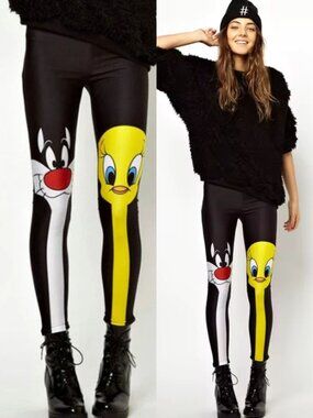 Lazy Oaf x Looney Tunes Tweety & Sylvester Leggings S